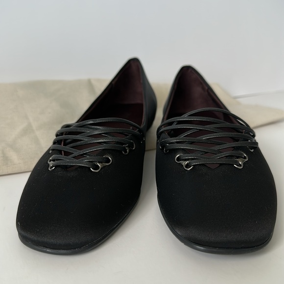 Zara Black Lace-Up Women's Flats - Picture 15 of 15